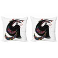 thumbnail image 1 of Abstract Throw Pillow Cushion Cover Pack of 2, Colorful Surreal Costume and Venetian Mask Opera Performance Inspire, Zippered Double-Side Digital Print, 4 Sizes, Charcoal Grey Multicolor, by Ambesonne, 1 of 2