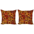 thumbnail image 1 of Ambesonne Abstract Throw Pillow Cover 2 Pack, Colorful Trippy Square, 24", Multicolor, 1 of 2