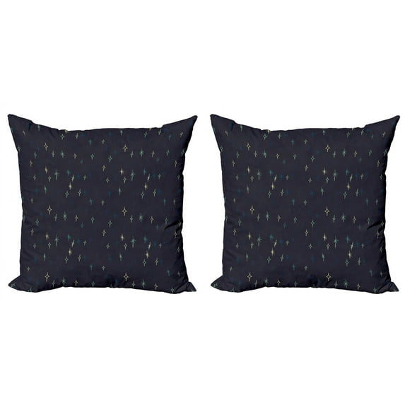 Ambesonne Abstract Throw Pillow Cover 2 Pack, Simple Cartoon Style Stars, 16", Multicolor