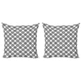 thumbnail image 1 of Abstract Throw Pillow Cushion Cover Pack of 2, Continuous Monochrome Pattern with Creative Maze Ornate Rounds Print, Zippered Double-Side Digital Print, 4 Sizes, Charcoal Grey and White, by Ambesonne, 1 of 2