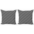thumbnail image 1 of Ambesonne Abstract Throw Pillow Cover 2 Pack, Round Geometric Streaks, 16", Charcoal Grey White, 1 of 2