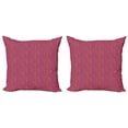 thumbnail image 1 of Abstract Throw Pillow Cushion Cover Pack of 2, Fish Scale Inspired Wavy Pointy Motifs with Pinkish and Purplish Funky Stripes, Zippered Double-Side Digital Print, 4 Sizes, Multicolor, by Ambesonne, 1 of 2