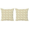 thumbnail image 1 of Ambesonne Abstract Throw Pillow Cover 2 Pack, Funky Molecule Like, 20", Orange Grey Pale Blue, 1 of 2