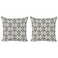 thumbnail image 1 of Ambesonne Abstract Throw Pillow Cover 2 Pack, Geometric Aztec Ethnic, 16", Grey Pearl Pale Pink, 1 of 2
