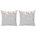 thumbnail image 1 of Ambesonne Abstract Throw Pillow Cover 2 Pack, Modern Symmetric Forms, 18", Grey Coral Pale Pink, 1 of 2