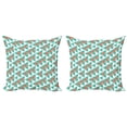 thumbnail image 1 of Abstract Throw Pillow Cushion Cover Pack of 2, Geometric Triangles Retro Soft Tones Tribal Inspirations Pattern, Zippered Double-Side Digital Print, 4 Sizes, White Coral Sea Green, by Ambesonne, 1 of 2