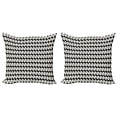 thumbnail image 1 of Ambesonne Abstract Throw Pillow Cover 2 Pack, Retro Grunge Lines Zigzags, 18", Eggshell Chestnut Brown, 1 of 2