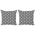 thumbnail image 1 of Ambesonne Abstract Throw Pillow Cover 2 Pack, Gingham Inspired Pattern, 24", Charcoal Grey and White, 1 of 2