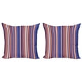 thumbnail image 1 of Ambesonne Abstract Throw Pillow Cover 2 Pack, Gradient Color Stripes, 20", Violet Blue Salmon, 1 of 2
