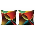 thumbnail image 1 of Ambesonne Abstract Throw Pillow Cover 2 Pack, Graphic Colored, 20", Orange White, 1 of 2
