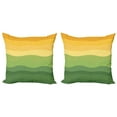 thumbnail image 1 of Ambesonne Abstract Throw Pillow Cover 2 Pack, Wavy Lines Waves Earth, 18", Reseda Green Mustard, 1 of 2