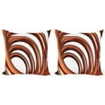 thumbnail image 1 of Ambesonne Abstract Throw Pillow Cover 2 Pack, Helix Coil Spiral Swirled, 24", Dark Orange White, 1 of 2