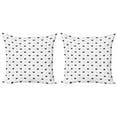 thumbnail image 1 of Ambesonne Abstract Throw Pillow Cover 2 Pack, Various Crowns Stripes, 18", Black White, 1 of 5