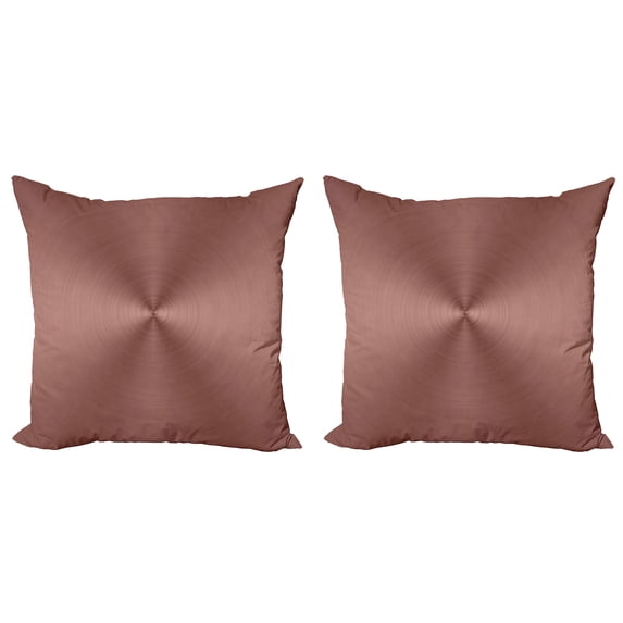 Ambesonne Abstract Throw Pillow Cover 2 Pack, Round Ombre Shape, 18", Chocolate Dried Rose