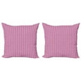 thumbnail image 1 of Abstract Throw Pillow Cushion Cover Pack of 2, Monochrome Geometry Inspired Symmetric Repetitive Pattern, Zippered Double-Side Digital Print, 4 Sizes, Pink and Charcoal Grey, by Ambesonne, 1 of 2
