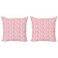 thumbnail image 1 of Ambesonne Abstract Throw Pillow Cover 2 Pack, Repeating Half Circles, 18", Rose Pale Pink, 1 of 2