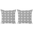thumbnail image 1 of Abstract Throw Pillow Cushion Cover Pack of 2, Repeating Monochrome Style Inspired Line Art Motifs on Plain Backdrop, Zippered Double-Side Digital Print, 4 Sizes, Charcoal Grey and White, by Ambesonne, 1 of 2