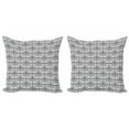 thumbnail image 1 of Abstract Throw Pillow Cushion Cover Pack of 2, Rhythmic Damask Motifs Ivy Botany Adornments Print on Plain Background, Zippered Double-Side Digital Print, 4 Sizes, White Charcoal Grey, by Ambesonne, 1 of 2