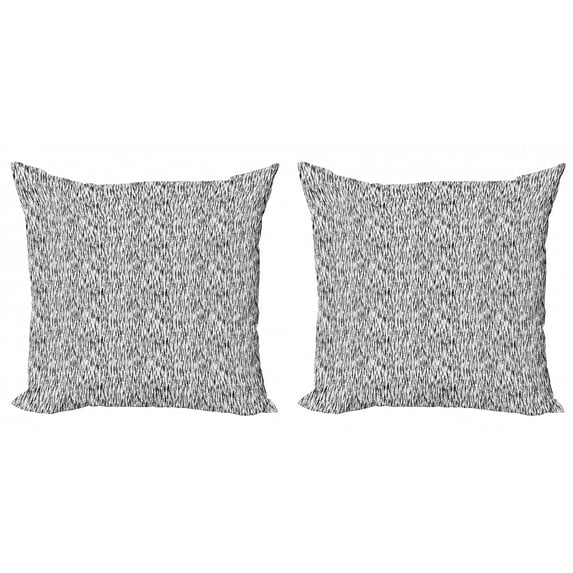 Ambesonne Abstract Throw Pillow Cover 2 Pack, Scandinavian Greyscale, 16", Black Grey White