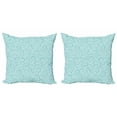 thumbnail image 1 of Abstract Throw Pillow Cushion Cover Pack of 2, Sea Inspired Wave Pattern with Curly Overlapping Lines Spiral Design, Zippered Double-Side Digital Print, 4 Sizes, Pale Blue White, by Ambesonne, 1 of 2