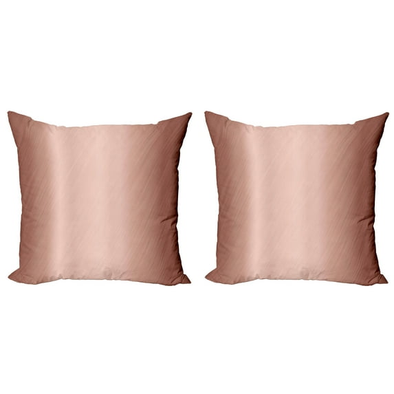 Ambesonne Abstract Throw Pillow Cover 2 Pack, Ombre Surface Image, 18", Dried Rose Blush