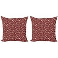 thumbnail image 1 of Ambesonne Abstract Throw Pillow Cover 2 Pack, Spirals and Wavy Lines, 20", Burgundy and White, 1 of 2