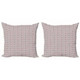 thumbnail image 1 of Ambesonne Abstract Throw Pillow Cover 2 Pack, Tangled Ogee Lines, 24", Dimgrey Pale Grey Red, 1 of 2