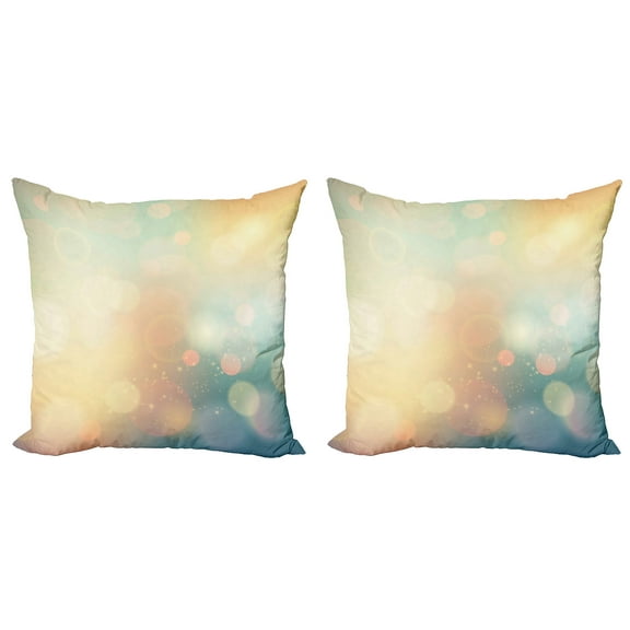 Ambesonne Abstract Throw Pillow Cover 2 Pack, Ocean Themed Sunbeams, 16", Dark Blue and Pale Green