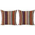 thumbnail image 1 of Ambesonne Abstract Throw Pillow Cover 2 Pack, Vibrant Colors Striped, 24", Multicolor, 1 of 2