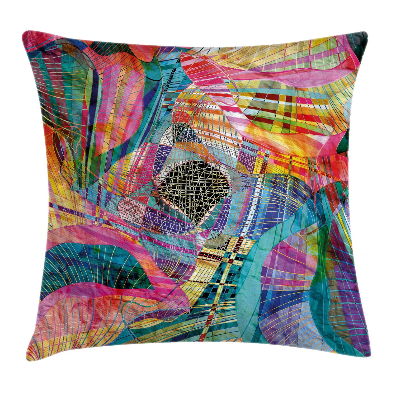 Abstract Throw Pillow Cushion Cover, Retro Background Graphic Artistic