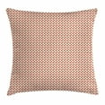 thumbnail image 1 of Abstract Throw Pillow Cushion Cover, Rounded Small Shapes Conceptual Herringbone Pattern Design Minimalist Maze Inspired, Decorative Square Accent Pillow Case, 16 X 16 Inches, Red Cream, by Ambesonne, 1 of 2