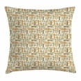 thumbnail image 1 of Abstract Throw Pillow Cushion Cover, Vertical Horizontal Crossed Rounded Lines Geometric Colorful Pattern, Decorative Square Accent Pillow Case, 24 X 24 Inches, Orange Light Blue Brown, by Ambesonne, 1 of 2