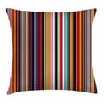 thumbnail image 1 of Abstract Throw Pillow Cushion Cover, Vibrant Colored Stripes Vertical Pattern Funky Modern Artistic Tile Illustration, Decorative Square Accent Pillow Case, 20 X 20 Inches, Multicolor, by Ambesonne, 1 of 2