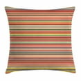thumbnail image 1 of Abstract Throw Pillow Cushion Cover, Vivid Horizontal Colorful Striped Lines Background Rainbow Bars Artistic Display, Decorative Square Accent Pillow Case, 24 X 24 Inches, Multicolor, by Ambesonne, 1 of 2
