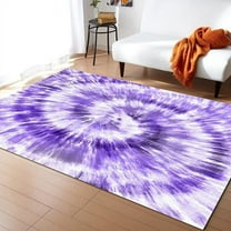 Abstract Tie Dye Art Purple Area Rugs, Purple Oil Painting Ethnic Easy Clean Rug, Soft Non-Skid Carpet Throw Rug For Kids Teen Girls Boys Bedroom Living Room Classroom Office 2 x 3ft