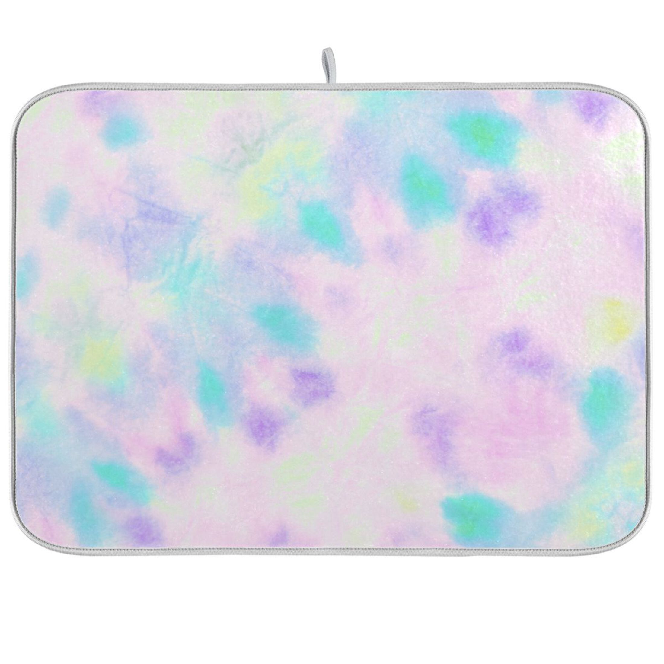 Abstract Tie Dye with Pink Dish Drying Mat Microfiber Kitchen Mats