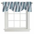 Abstract Tie Up Valance Curtains Blue White Line Gradient Water Ripple ...