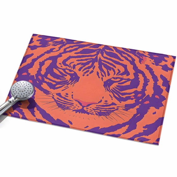 Abstract Tiger Entryway Rug 2x3ft Washable Non Slip Bathroom Rug Low Pile Indoor Floor Front Door Mat Red Blue Abstract Animals Modern Art Rectangle Area Rugs Carpet for Kitchen Office Dining Room