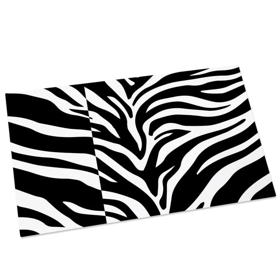 Abstract Tiger Print Door Mat 16x24 Inch Black White Animal Fur Texture Modern Art Entryway Rug with Non-Slip Rubber, Front Door Mat Indoor Floor Mats for Living Room Bathroom Bedroom Home Office
