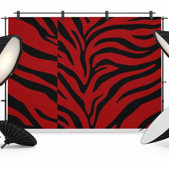 Abstract Tiger Print Photography Backdrop 8x6FT, Red Black Animal Fur Texture Modern Art Photo Backdrops, Background for Photography Studio Photo Studio Background, Back Drop for Photoshoot