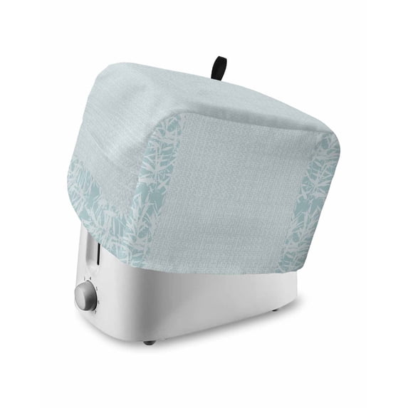 Abstract Toaster Cover 2 Slice, Blue Abstract Plants Linen Texture Bread Maker Cover Toaster Dust Cover with Pockets, Dust-Proof Cover for Kitchen Small Appliance 12x7.5x8in