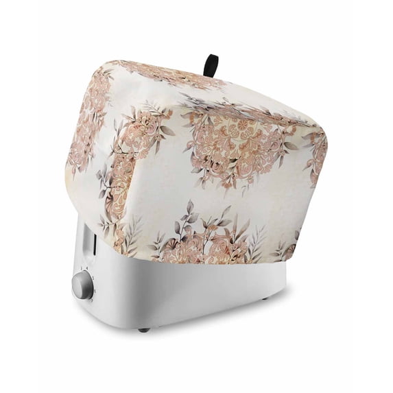 Abstract Toaster Cover 2 Slice, Retro Persian Style Turkey Style Flowers Bread Maker Cover Toaster Dust Cover with Pockets, Dust-Proof Cover for Kitchen Small Appliance 12x7.5x8in