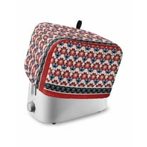 Abstract Toaster Cover 2 Slice, Vintage Red Flowers Bread Maker Cover Toaster Dust Cover with Pockets, Dust-Proof Cover for Kitchen Small Appliance 12x7.5x8in