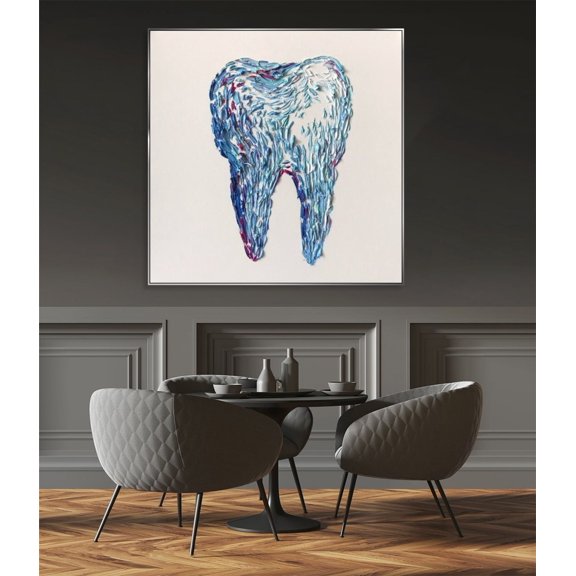 Abstract Tooth Dental Wall Art Print, Unframed Paper Poster 24x36in