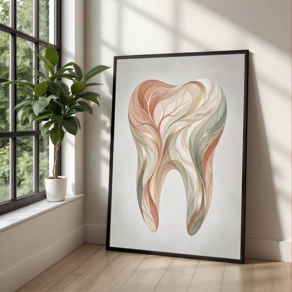 Abstract Tooth Dental Wall Art Print, Unframed Paper Poster 24x36in