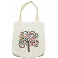 thumbnail image 1 of Abstract Tote Bag, Doodle Marker Drawing Ornate Tree Floral Fantasy Mystic Shapes Rounds and Squares, Cloth Linen Reusable Bag for Shopping Books Beach and More, 16.5" X 14", Cream, by Ambesonne, 1 of 2