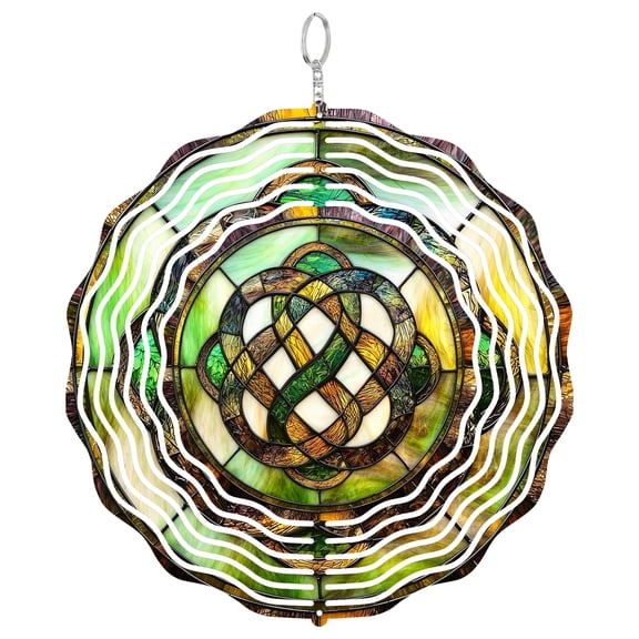 Abstract Totem 3D Wind Spinner, Colorful Kinetic Hanging Panel