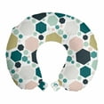 thumbnail image 1 of Abstract Travel Pillow Neck Rest, Continuous Various Simple Hexagons Motifs Print Geometric on Plain Background, Memory Foam Traveling Accessory Airplane and Car, 12", Multicolor, by Ambesonne, 1 of 2