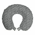 thumbnail image 1 of Abstract Travel Pillow Neck Rest, Repeated Concept of Distinctive Dark Spotted Leopard Jaguar Animal Printing, Memory Foam Traveling Accessory Airplane and Car, 12", Grey and White, by Ambesonne, 1 of 2