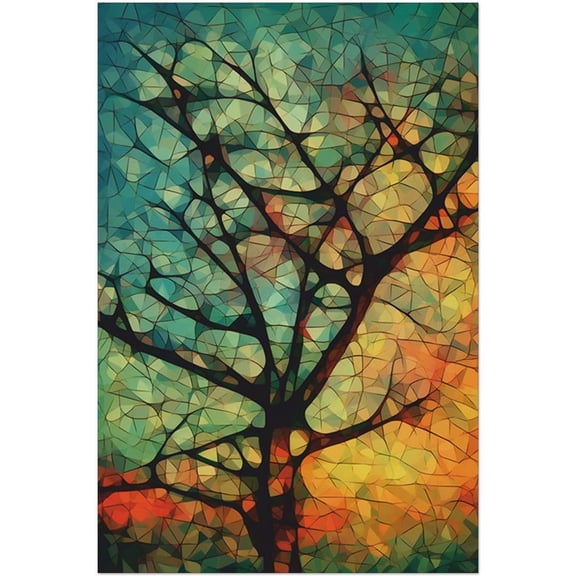 Abstract Tree Design Canvas Unframed Wall Art Painting Decoration (12x18inch)